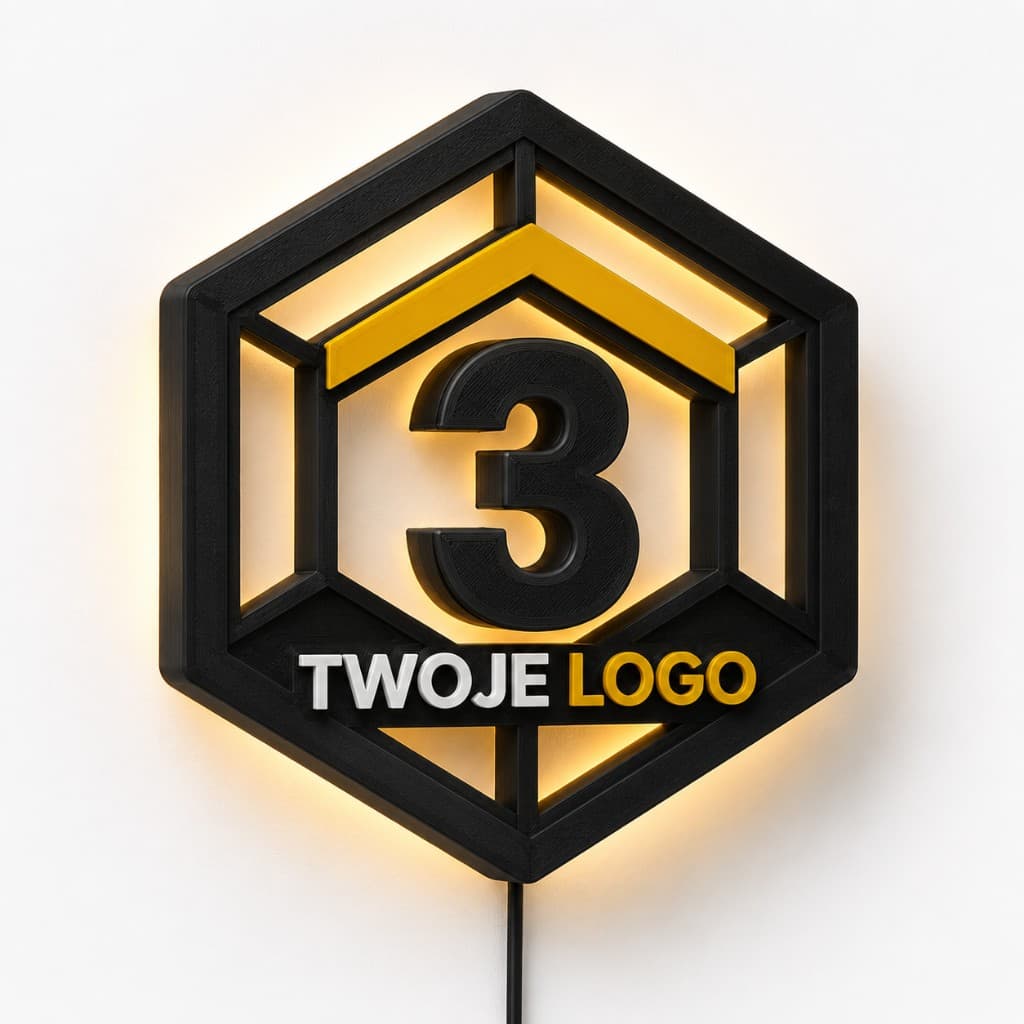 Podświetlane logo ścienne
